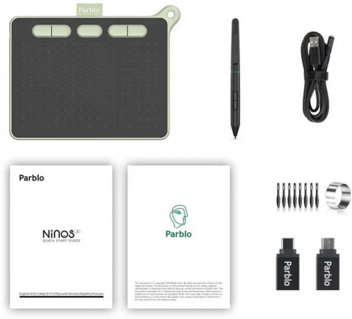 Графический планшет Parblo Ninos S USB Type-C черный/зеленый фото 3