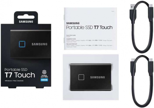 Накопитель SSD Samsung USB-C 500Gb MU-PC500K/WW T7 Touch 1.8" черный фото 7