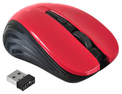 Мышь Оклик 545MW черный/красный оптическая (1600dpi) беспроводная USB для ноутбука (4but) фото 2