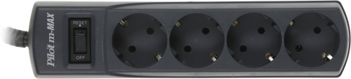Сетевой фильтр Pilot m-MAX 5м (4 розетки) серый (коробка) фото 3