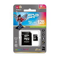 Флеш карта microSDXC 128Gb Class10 Silicon Power SP128GBSTXBU1V10SP + adapter Card Reader