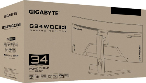 Монитор Gigabyte 34" G34WQC A черный VA LED 1ms 21:9 HDMI M/M матовая HAS 350cd 178гр/178гр 3440x1440 144Hz FreeSync Premium DP 2K 8.4кг фото 2