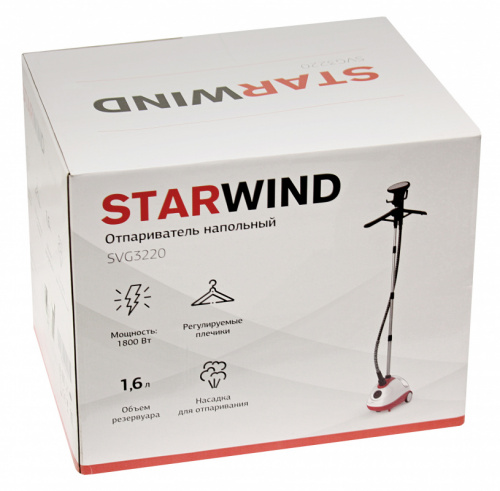 Отпариватель напольный Starwind SVG3220 1800Вт белый/красный фото 5