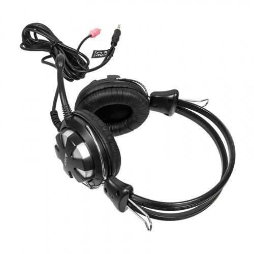 Наушники с микрофоном A4Tech HS-28 серебристый/черный 2.2м накладные оголовье (HS-28 (SILVER BLACK)) фото 3