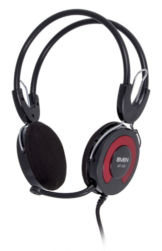 Наушники с микрофоном Sven AP-540 черный/красный 2.2м накладные оголовье (SV-0410540)