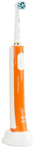 Зубная щетка электрическая Oral-B CrossAction PRO 400 оранжевый/белый фото 2