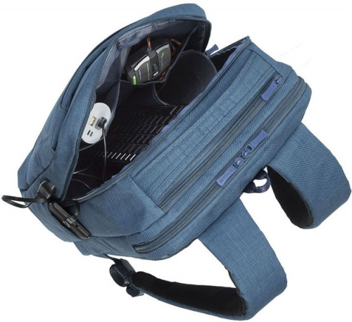 Рюкзак для ноутбука 17.3" Riva 8365 синий полиэстер женский дизайн фото 5