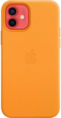 Чехол (клип-кейс) Apple для Apple iPhone 12/12 Pro Leather Case with MagSafe золотой апельсин (MHKC3ZE/A) фото 8