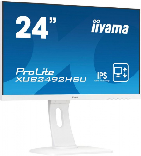 Монитор Iiyama 23.8" ProLite XUB2492HSU-W1 белый IPS LED 5ms 16:9 HDMI M/M матовая HAS Piv 1000:1 250cd 178гр/178гр 1920x1080 VGA DP FHD USB 5.4кг фото 2
