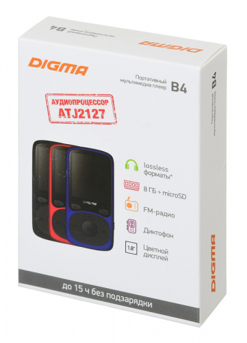 Плеер Hi-Fi Flash Digma B4 8Gb красный/1.8"/FM/microSDHC фото 2