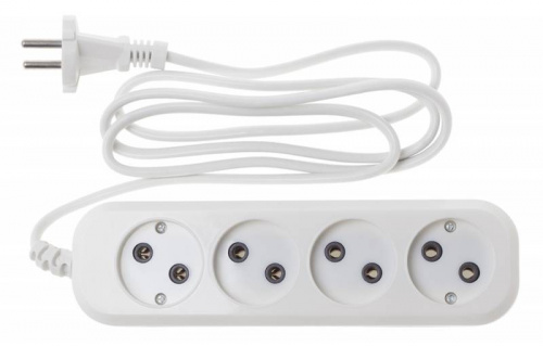 Сетевой удлинитель Buro BU-PSL4.1/W 1.5м (4 розетки) белый (пакет ПЭ) фото 2