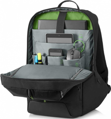Рюкзак для ноутбука 17.3" HP Pavilion Gaming 500 черный/зеленый полиэстер (6EU58AA) фото 2