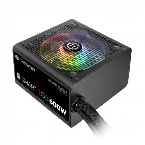 Блок питания Thermaltake ATX 600W Smart RGB 600 80+ (20+4pin) APFC 120mm fan color LED 6xSATA RTL фото 5