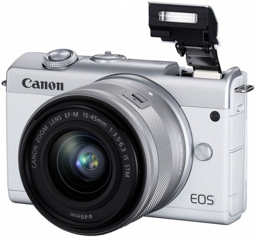 Фотоаппарат Canon EOS M200 белый 24.1Mpix 3" 4K WiFi 15-45 IS STM LP-E12 (с объективом) фото 2