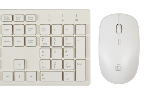 Клавиатура + мышь Оклик 240M клав:белый мышь:белый USB беспроводная slim Multimedia (1091258) фото 8