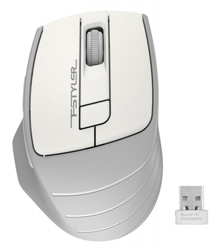 Мышь A4Tech Fstyler FG30S белый/серый оптическая (2000dpi) silent беспроводная USB (6but) фото 2