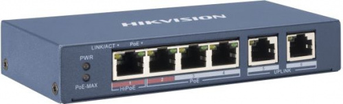 Коммутатор Hikvision DS-3E0106P-E/M 6x100Мбит/с 4PoE+ 35W неуправляемый фото 2