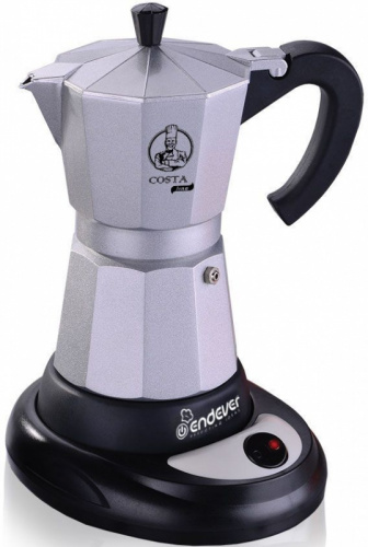 Кофеварка гейзерная Endever Costa-1010 480Вт черный/серебристый