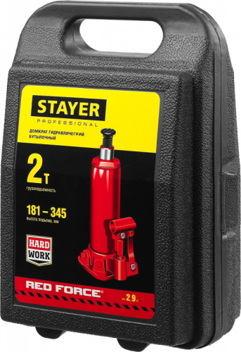 Домкрат Stayer Red Force 43160-2-K_z01 бутылочный гидравлический красный фото 6