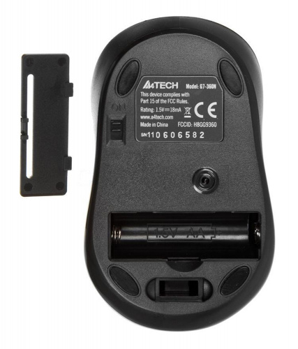 Мышь A4Tech V-Track G7-360N серый оптическая (2000dpi) беспроводная USB2.0 (3but) фото 2