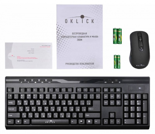 Клавиатура + мышь Оклик 280M клав:черный мышь:черный USB беспроводная Multimedia фото 2