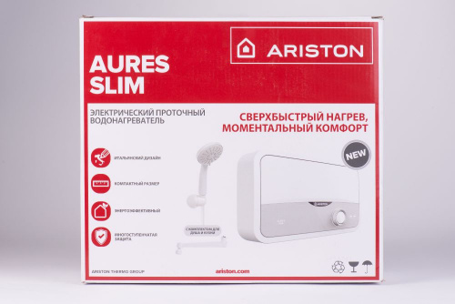 Водонагреватель Ariston Aures S 3.5 COM PL 3.5кВт электрический настенный/серебристый фото 8