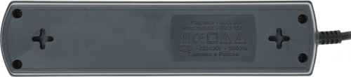 Сетевой фильтр Pilot m-MAX 1.8м (4 розетки) серый (коробка) фото 4
