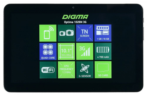 Планшет Digma Optima 1026N 3G SC7731G (1.3) 4C RAM1Gb ROM16Gb 10.1" TN 1024x600 3G Android 7.0 черный 0.3Mpix BT GPS WiFi Touch microSD 128Gb minUSB 4000mAh фото 2