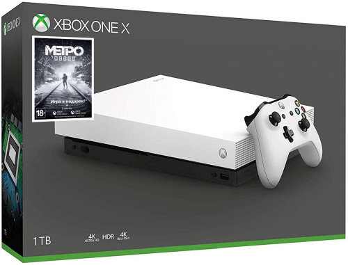 Игровая консоль Microsoft Xbox One X FMP-00058-N1 белый в комплекте: игра: Metro Exodus фото 6