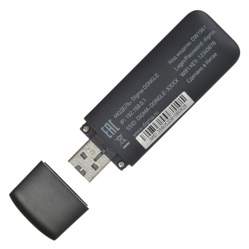 Модем 3G/4G Digma Dongle WiFi DW1961 USB Wi-Fi Firewall +Router внешний черный фото 6