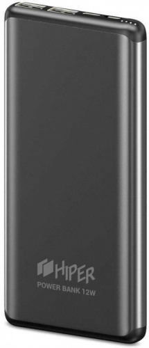Мобильный аккумулятор Hiper MS10000 Space Gray Li-Pol 10000mAh 2.4A+2A графит 2xUSB фото 3
