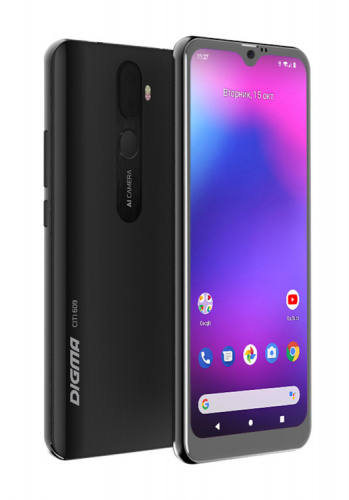 Смартфон Digma CITI 609 32Gb 2Gb черный моноблок 3G 4G 2Sim 6.09" 720x1560 Android 9.0 13Mpix 802.11 b/g/n NFC GPS GSM900/1800 GSM1900 TouchSc MP3 FM microSD max64Gb фото 8