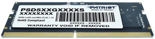 Память DDR5 32GB 4800MHz Patriot PSD532G48002S RTL PC5-38400 CL40 SO-DIMM 262-pin 1.1В dual rank Ret фото 4