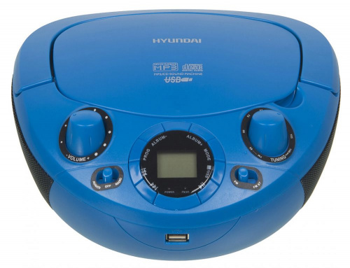 Аудиомагнитола Hyundai H-PCD220 синий 2Вт/CD/CDRW/MP3/FM(dig)/USB фото 3