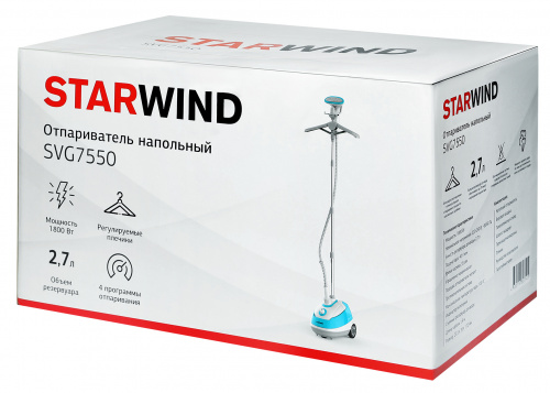 Отпариватель напольный Starwind SVG7550 1800Вт белый/бирюзовый фото 2