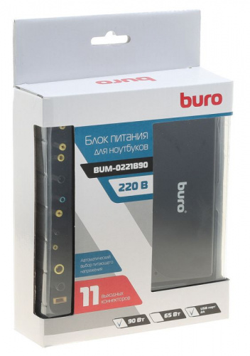 Блок питания Buro BUM-0221B90 автоматический 90W 18.5V-20V 11-connectors 4.5A 1xUSB 2.4A от бытовой электросети LED индикатор фото 4