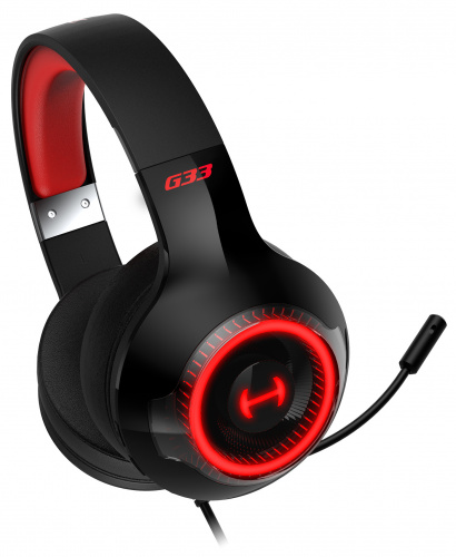 Наушники с микрофоном Edifier G33 черный/красный 2.5м мониторные USB оголовье фото 2