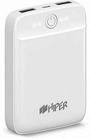 Мобильный аккумулятор Hiper SL10000 Li-Ion 10000mAh 2.1A+2.1A белый 2xUSB