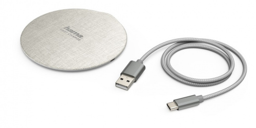 Беспроводное зар./устр. Hama FC10 Metal 2A USB Type-C универсальное белый/кремовый (00183380)