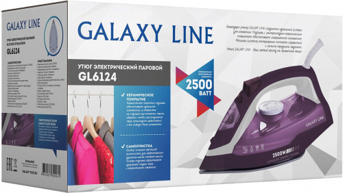 Утюг Galaxy Line GL 6124 2500Вт фиолетовый/белый фото 2