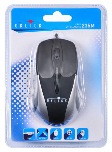 Мышь Oklick 235M черный/серебристый оптическая (800dpi) USB (2but) фото 3