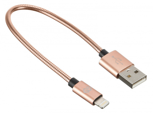 Кабель Digma USB A(m) Lightning (m) 0.15м розовое золото фото 5