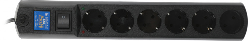 Сетевой фильтр Most HV6 2м (6 розеток) черный (коробка) фото 4