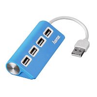 Разветвитель USB 2.0 Hama TopSide 4порт. голубой (00012179)