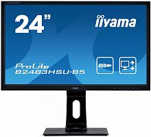 Монитор Iiyama 24" ProLite B2483HSU-B5 черный TN+film LED 1ms 16:9 HDMI M/M матовая HAS Pivot 250cd 170гр/160гр 1920x1080 D-Sub DisplayPort FHD USB 5.1кг