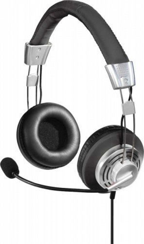 Наушники с микрофоном Hama Style черный/серый 2м мониторные оголовье (00139914) фото 4