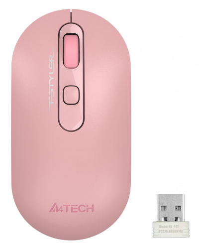 Мышь A4Tech Fstyler FG20 розовый оптическая (2000dpi) беспроводная USB для ноутбука (4but) фото 2