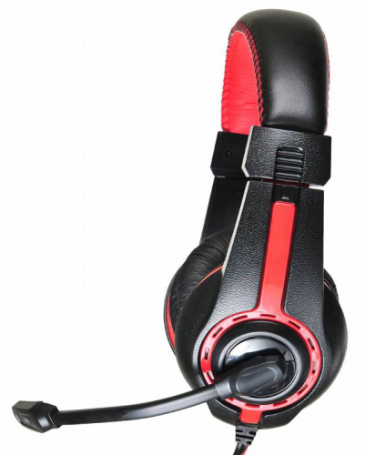 Наушники с микрофоном Оклик HS-L200 черный/красный 2.2м накладные оголовье (359484) фото 12