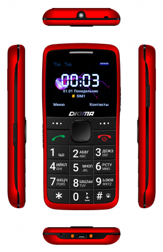 Мобильный телефон Digma S220 Linx 32Mb красный моноблок 2Sim 2.2" 176x220 0.3Mpix GSM900/1800 MP3 FM microSD max32Gb фото 2