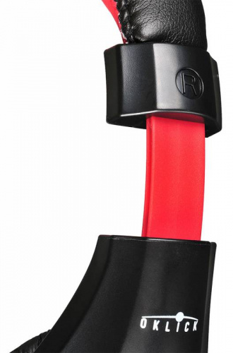 Наушники с микрофоном Оклик HS-L100 черный/красный 2м накладные оголовье (359485) фото 8